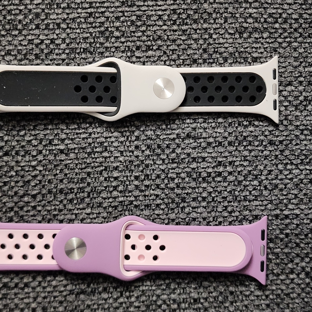 Apple  Watch   Bands  White  and Purple/Pink 2pk.  For 38/40/41mm Apple QTche - Picture 2 of 3